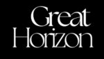 Great Horizon logo with elegant serif font on a black background.